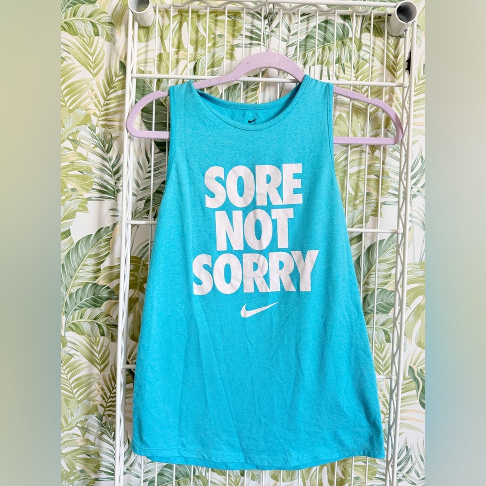 Nike Turquoise Dri-FIT Tank Top “Sore Not Sorry”
